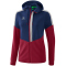 erima Squad Trainingsjacke mit Kapuze Damen new navy/bordeaux/silver grey 34