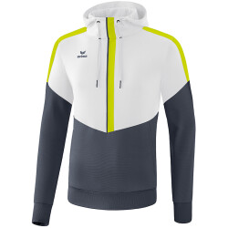 erima Squad Hoodie white/slate grey/bio lime 3XL