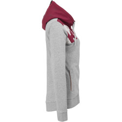 Kempa Core 2.0 Kapuzenjacke Damen dark grau melange/deep rot XS
