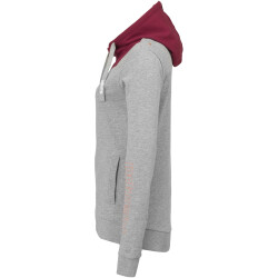 Kempa Core 2.0 Kapuzenjacke Damen dark grau melange/deep rot XS