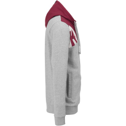 Kempa Core 2.0 Kapuzenjacke dark grau melange/deep rot 116