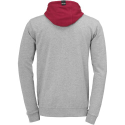 Kempa Core 2.0 Kapuzenjacke dark grau melange/deep rot 116