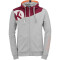 Kempa Core 2.0 Kapuzenjacke dark grau melange/deep rot 116