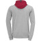 Kempa Core 2.0 Kapuzenjacke dark grau melange/deep rot 116