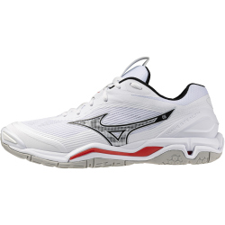 Mizuno Wave Stealth 6 Handballschuhe 59 - white/black/fiery red 42.5