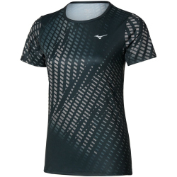 Mizuno Core Graphic Laufshirt Damen 90 - black/gray XS