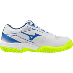 Mizuno Break Shot 5 CC Tennisschuhe Kinder 20 - white/dazzling blue/lightning yellow 36
