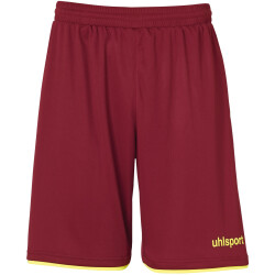 uhlsport Club Fußball Shorts bordeaux/fluo gelb XXL