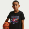 NIKE Sportswear Boxy Hoops T-Shirt Kinder 010 - black XS (122-128 cm)