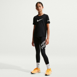 NIKE Pro Fitness Leggings Mädchen 010 - black/white S (128-137 cm)