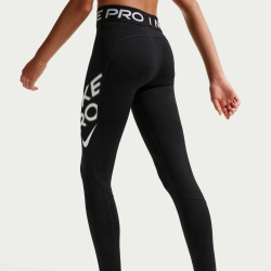 NIKE Pro Fitness Leggings Mädchen 010 - black/white S (128-137 cm)