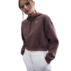 NIKE Sportswear Phoenix Fleece Oversize Cropped Henley Hoodie Damen 502 - tattoo/sail S