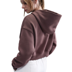 NIKE Sportswear Phoenix Fleece Oversize Cropped Henley Hoodie Damen 502 - tattoo/sail S