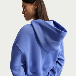 NIKE Sportswear Phoenix Fleece Oversize Cropped Henley Hoodie Damen 460 - lt medium blue/sail XS