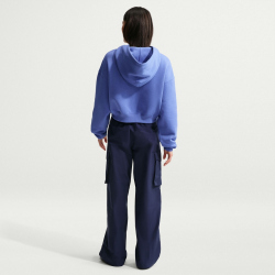 NIKE Sportswear Phoenix Fleece Oversize Cropped Henley Hoodie Damen 460 - lt medium blue/sail S
