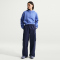 NIKE Sportswear Phoenix Fleece Oversize Cropped Henley Hoodie Damen 460 - lt medium blue/sail S