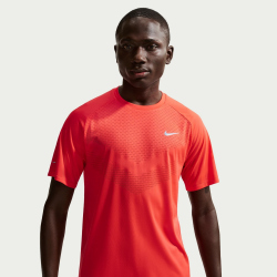 NIKE Stride Dri-FIT ADV kurzarm Laufshirt Herren 696 - lt crimson/reflective silv M