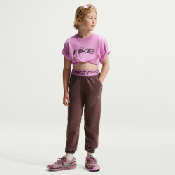 NIKE Pro Dri-FIT Fleece Jogginghose Mädchen 502 - tattoo/tattoo/lt magenta/white L (146-156 cm)