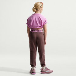 NIKE Pro Dri-FIT Fleece Jogginghose Mädchen 502 - tattoo/tattoo/lt magenta/white L (146-156 cm)
