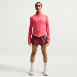NIKE Swift Dri-FIT UV 1/2-Zip Laufshirt Damen 897 - sea coral/reflective silv S