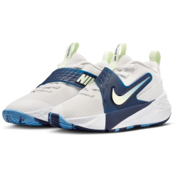 NIKE Team Hustle D Basketballschuhe Kinder 104 - summit white/volt tint-midnight navy 32
