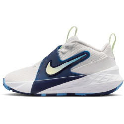 NIKE Team Hustle D Basketballschuhe Kinder 104 - summit white/volt tint-midnight navy 32