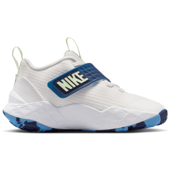 NIKE Team Hustle D Basketballschuhe Kinder 104 - summit white/volt tint-midnight navy 32