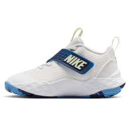 NIKE Team Hustle D Basketballschuhe Kinder 104 - summit white/volt tint-midnight navy 32