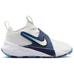 NIKE Team Hustle D Basketballschuhe Kinder 104 - summit white/volt tint-midnight navy 32