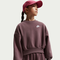 NIKE Sportswear Club Fleece Boxy Crewneck Sweatshirt Mädchen 502 - tattoo/tattoo/white L (146-156 cm)