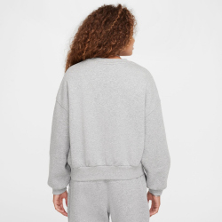 NIKE Sportswear Club Fleece Boxy Crewneck Sweatshirt Mädchen 063 - dk grey heather/white L (146-156 cm)