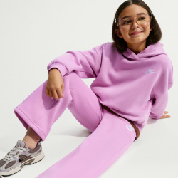 NIKE Sportswear Club Fleece Wide Leg Jogginghose Mädchen 503 - lt magenta/lt magenta/white XS (122-128 cm)