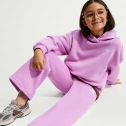 NIKE Sportswear Club Fleece Wide Leg Jogginghose Mädchen 503 - lt magenta/lt magenta/white XS (122-128 cm)