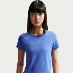NIKE Sportswear Chill Knit Mod-Cropped T-Shirt Damen 485 - lt medium blue/white XL