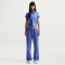NIKE Sportswear Chill Knit Mod-Cropped T-Shirt Damen 485 - lt medium blue/white XL