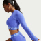 NIKE Pro 365 Dri-FIT Cropped langarm Trainingsshirt Damen 570 - sapphire/white XS