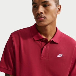 NIKE Club Poloshirt Herren 613 - team crimson/white XS