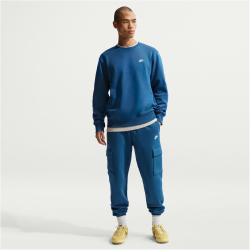 NIKE Club Crew Fleece-Sweatshirt Herren 476 - court blue/lt khaki XS