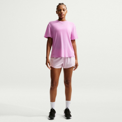 NIKE One Relaxed kurzarm Trainingsshirt Damen 503 - lt magenta/white M