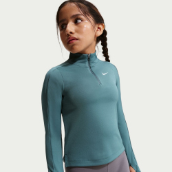 NIKE Dri-FIT 1/2-Zip langarm Trainingsshirt Mädchen 382 - mineral slate/white S (128-137 cm)