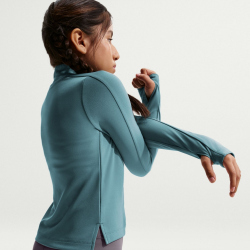 NIKE Dri-FIT 1/2-Zip langarm Trainingsshirt Mädchen 382 - mineral slate/white L (146-156 cm)