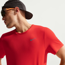 NIKE UV Miler Dri-FIT kurzarm Laufshirt Herren 696 - lt crimson/reflective silv XL