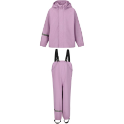 ZigZag Roze Printed PU Regenjacke + Regenhose Set Kinder