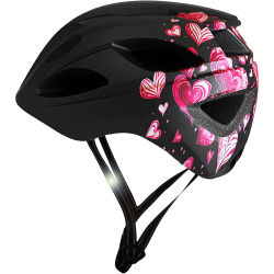 CRAZY SAFETY Cool Heart Fahrradhelm Kinder 178 - black pink M (54-58 cm)