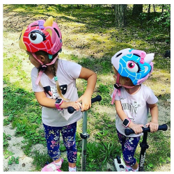 CRAZY SAFETY Giraffe Fahrradhelm Kinder 0136 - blue S (49-55 cm)