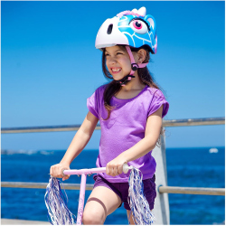 CRAZY SAFETY Giraffe Fahrradhelm Kinder 0136 - blue S (49-55 cm)