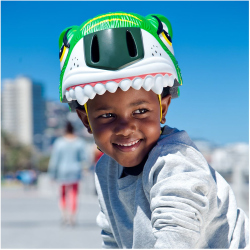 CRAZY SAFETY Tiger Fahrradhelm Kinder 3999 - green S (49-55 cm)
