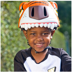 CRAZY SAFETY Tiger Fahrradhelm Kinder 110 - orange S (49-55 cm)