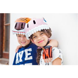 CRAZY SAFETY Shark Fahrradhelm Kinder 0156 - pink S (49-55 cm)