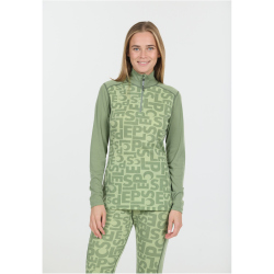 SLOPE Rei Printed 1/2-Zip Ski Langarmshirt Damen 3144 - smoke green XXS